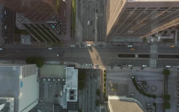 Stock Video Downtown Los Angeles With Low Traffic Aerial For PC