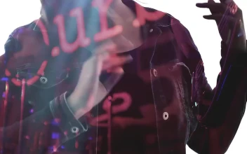 Stock Video Double Exposure Video Of A Person And A Rock Band For PC