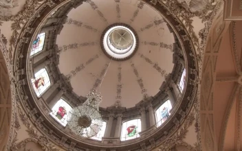Stock Video Dome Inside A Church With Baroque Details For PC