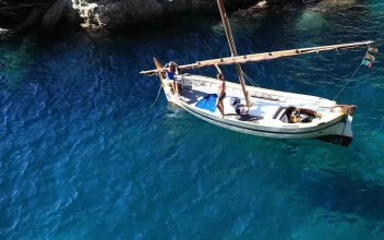 Stock Video Diving From A Small Boat For PC