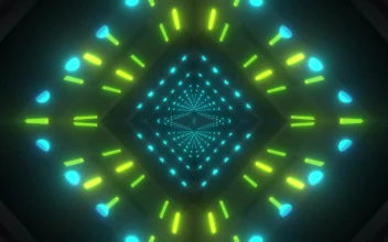 Stock Video Diamond Tunnel Of Blue And Green Neon Lights For PC