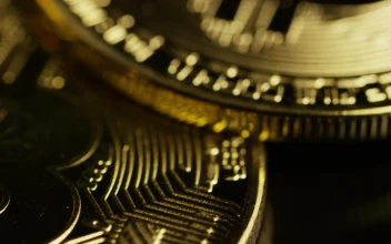 Stock Video Details Of Golden Bitcoin Coins For PC