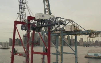 Stock Video Detail View Of A Container Loading Crane In A Port For PC