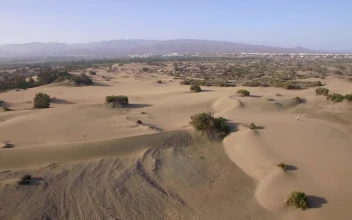 Stock Video Desert Landscape Around A Town For PC