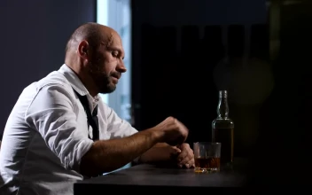 Stock Video Depressed Man Holding A Drink For PC