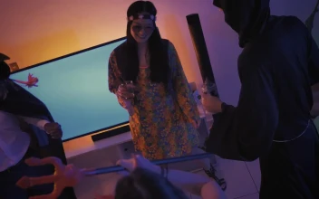 Stock Video Friends Dancing At A Halloween Party For PC