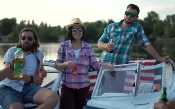 Stock Video Friends Chilling And Drinking On A Speedboat For PC