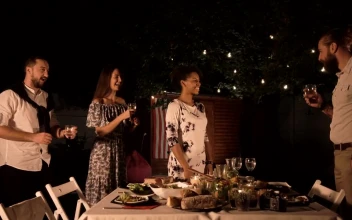Stock Video Friends Celebrating A Birthday In The Garden For PC