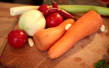 Stock Video Fresh Vegetables On A Chopping Board For PC
