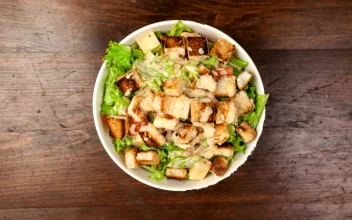 Stock Video Fresh Vegetable Diet Salad On Wooden Table For PC