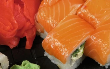 Stock Video Fresh Salmon Sushi Close Up For PC