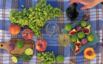 Stock Video Fresh Fruit And Wine For Lunch For PC
