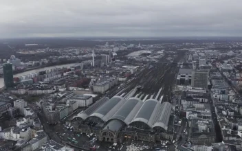 Stock Video Frankfurt Train Station From The Air For PC