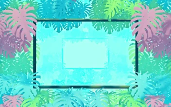 Stock Video Frames Surrounded By Tropical Tree Leaves For PC