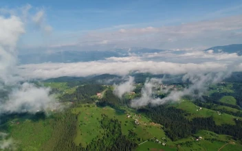 Stock Video Forests And Meadows Seen Above Clouds Level For PC