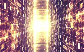 Stock Video Flying Through The Matrix Of Information For PC