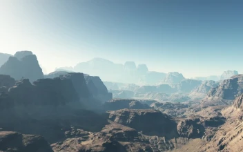 Stock Video Flying Through Rocky Mountains Of Mars For PC