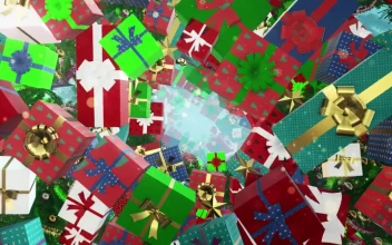 Stock Video Flying Through Different Christmas Gift Boxes For PC