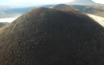 Stock Video Flying Through A Volcanic Crater For PC