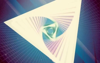 Stock Video Flying Through A Triangular Cyberpunk Tunnel For PC