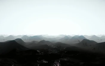 Stock Video Flying Over The Silhouettes Of Mountains Of A Planet For PC