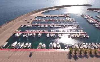 Stock Video Flying Over The Boats On A Port For PC