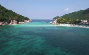Stock Video Flying Over A Tropical Beach On An Island For PC