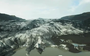 Stock Video Flying Over A Glacier Field For PC
