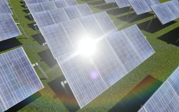 Stock Video Flying Over A Field With Solar Panels For PC