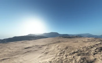 Stock Video Flying Low In A Desert On A Clear Sky Day For PC