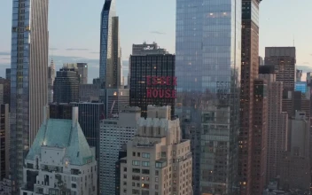 Stock Video Flying Between Skyscrapers Of A Big City For PC
