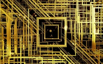 Stock Video Flying Between Golden Squares D Render For PC