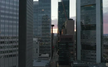 Stock Video Flying Among Skyscrapers And Buildings For PC