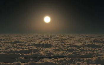 Stock Video Flying Above The Clouds During A Full Moon For PC