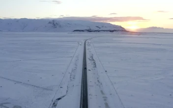 Stock Video Flying Above A Road In A Snowy Environment For PC