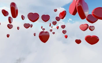 Stock Video Floating Hearts In The Sky For PC