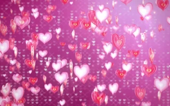 Stock Video Floating Heart Shapes And Pink Background For PC