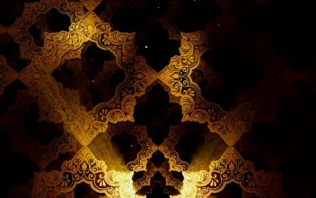 Stock Video Floating Golden Figures With Islamic Style For PC