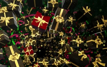 Stock Video Floating Christmas Gifts Background Video For PC