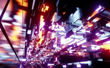 Stock Video Floating Abstract Reflective Blocks D For PC