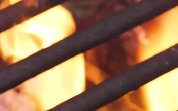 Stock Video Flames Burning Inside A Bbq Grill For PC