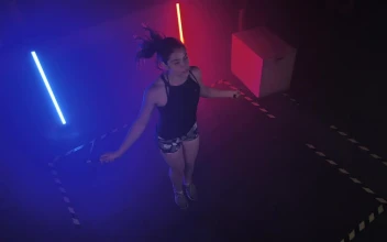 Stock Video Fitness Young Woman Skipping Rope For PC