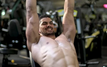 Stock Video Fitness Man Training In The Gym For PC