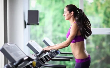 Stock Video Fitness Girl On The Treadmill At The Gym For PC