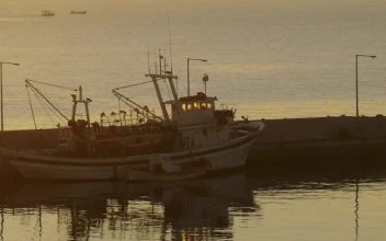 Stock Video Fishing Boat Anchored Up For PC