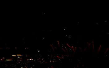 Stock Video Fireworks Flashing In The Distance For PC