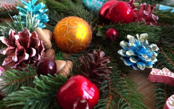 Stock Video Festive Decorations On A Table For PC