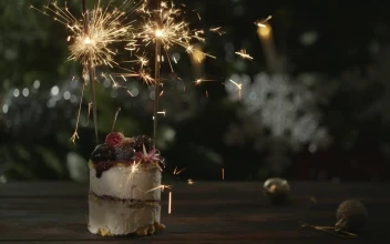 Stock Video Festive Cake With Sparklers For PC