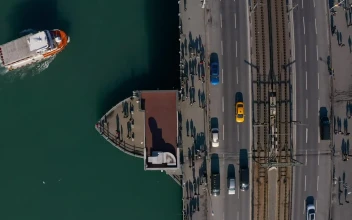 Stock Video Ferry Going Under A Bridge For PC