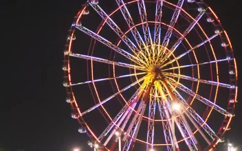 Stock Video Ferris Wheel Spinning At Night For PC